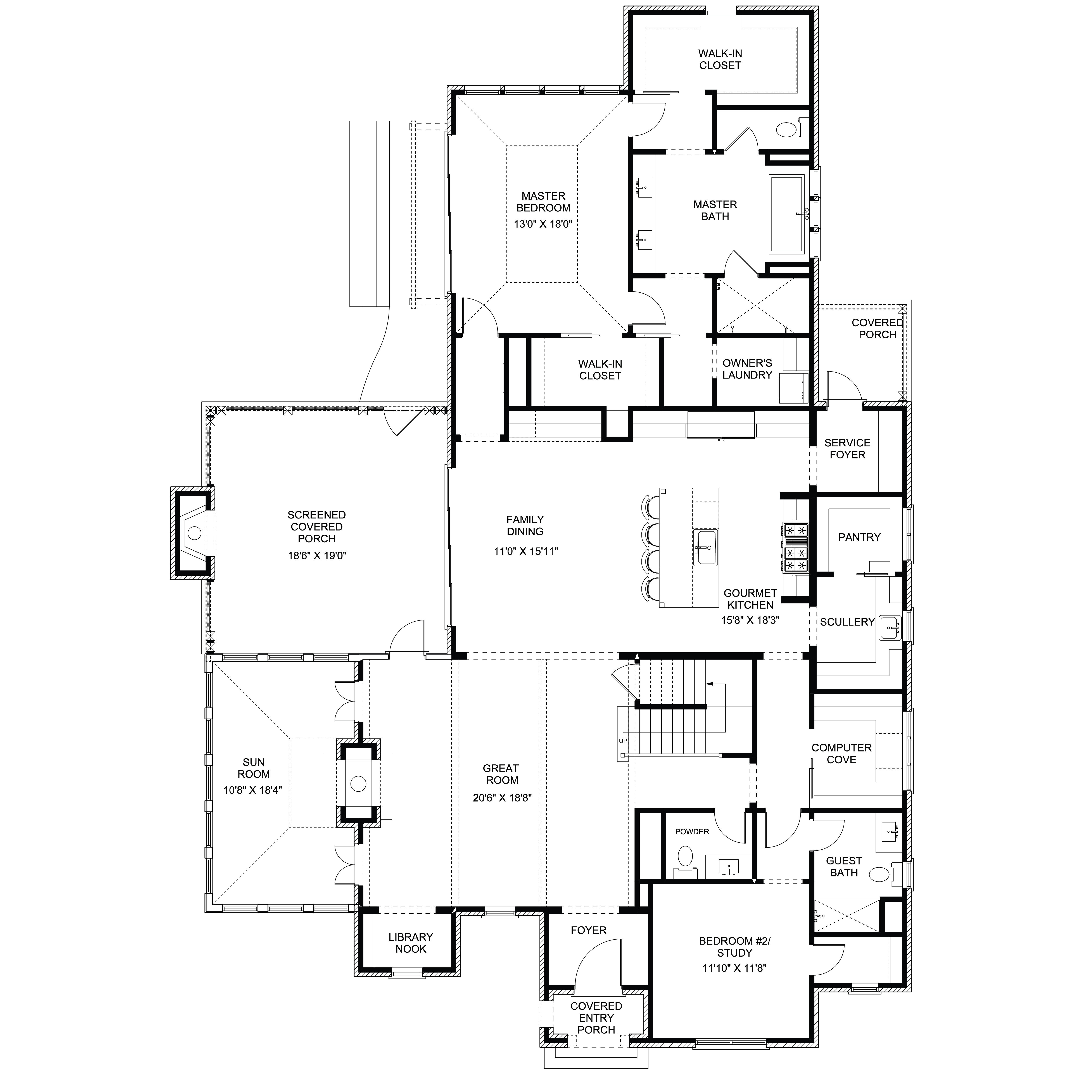The Wriston main level floor plan